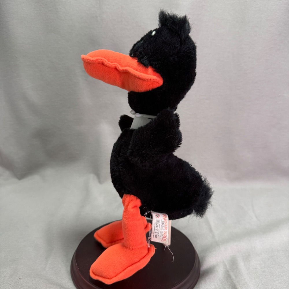 Daffy Duck Plush 70s Vintage Warner Bros Mighty Star Looney Tunes Hair Head Tail - Picture 4 of 9